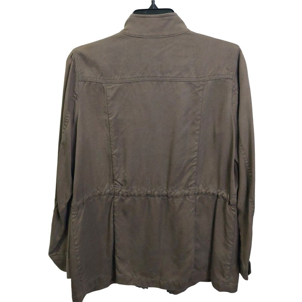 J. Jill Women's XS Lightweight Zip Jacket 100% Tencel Lyocell Olive Green Soft - Picture 4 of 12